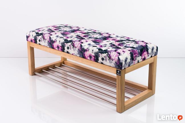 Ławeczka Pufa Tapicerowana Siedzisko Gładkie Print AA2