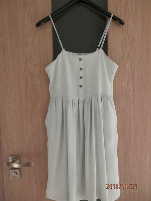 Sukienka Dżinsowa Jeansowa Błękitna Rozkloszowana Denim Co S