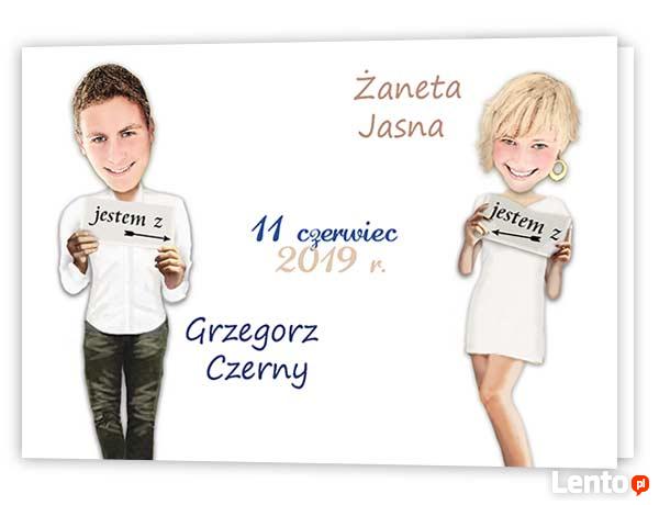 zaproszenia ślubne na ślub ze zdjęciem fotomontaż