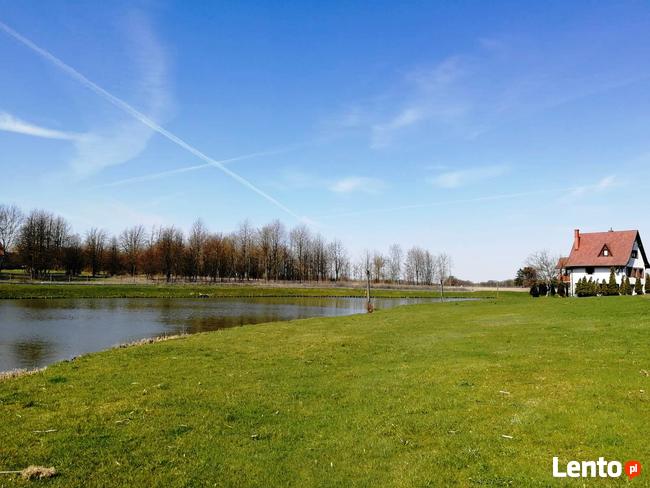 Całoroczny DOM NA PALACH ogromny staw i działka PRYWATNIE