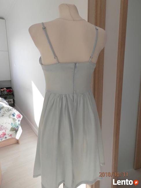 Sukienka Dżinsowa Jeansowa Błękitna Rozkloszowana Denim Co S