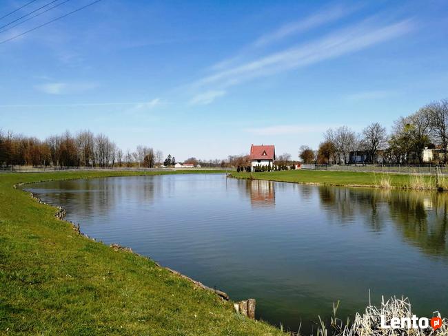 Całoroczny DOM NA PALACH ogromny staw i działka PRYWATNIE