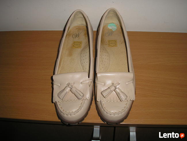 mokasyny skóra naturalna 36 23cm.