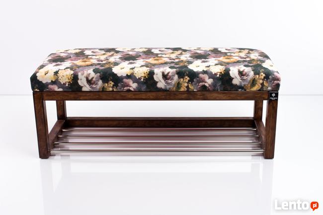 Ławeczka Pufa Tapicerowana Siedzisko Gładkie Print AA3