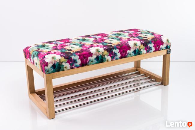 Ławeczka Pufa Tapicerowana Siedzisko Gładkie Print AA1