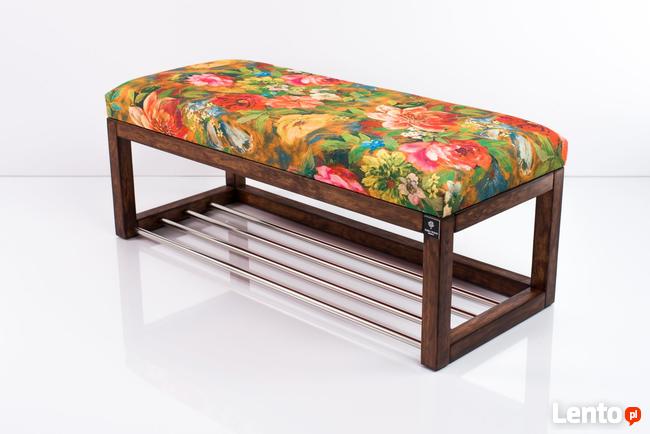 Ławeczka Pufa Tapicerowana Siedzisko Gładkie LEA 534