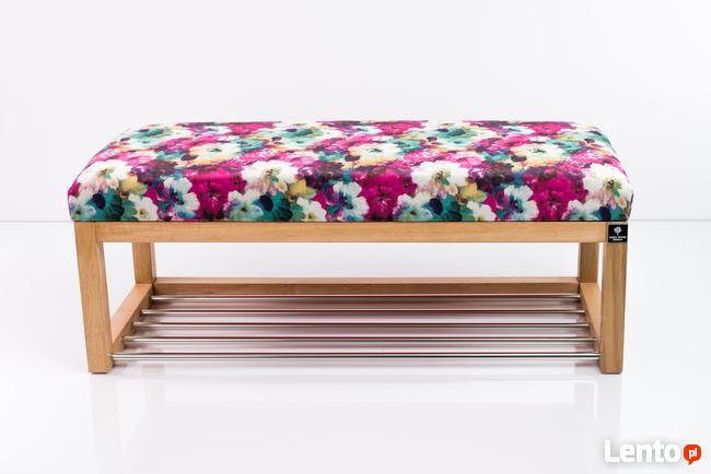 Ławeczka Pufa Tapicerowana Siedzisko Gładkie Print AA1