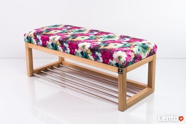 Ławeczka Pufa Tapicerowana Siedzisko Gładkie Print AA1