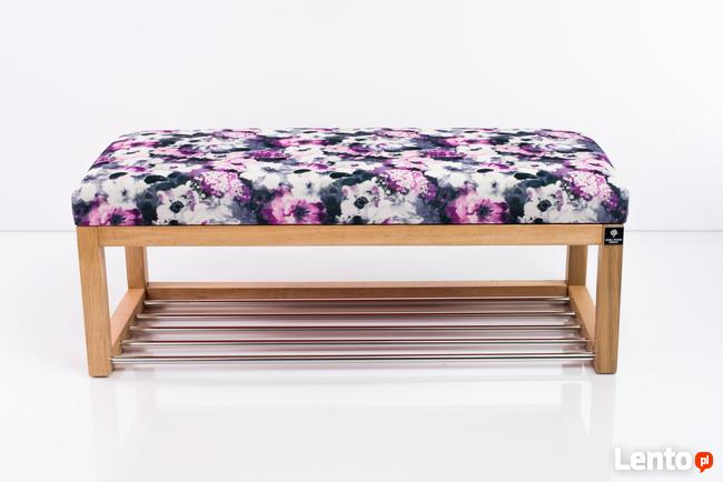 Ławeczka Pufa Tapicerowana Siedzisko Gładkie Print AA2
