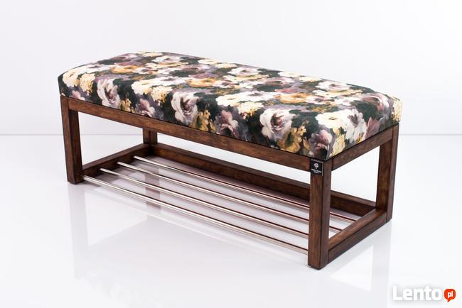 Ławeczka Pufa Tapicerowana Siedzisko Gładkie Print AA3