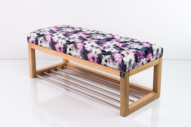 Ławeczka Pufa Tapicerowana Siedzisko Gładkie Print AA2