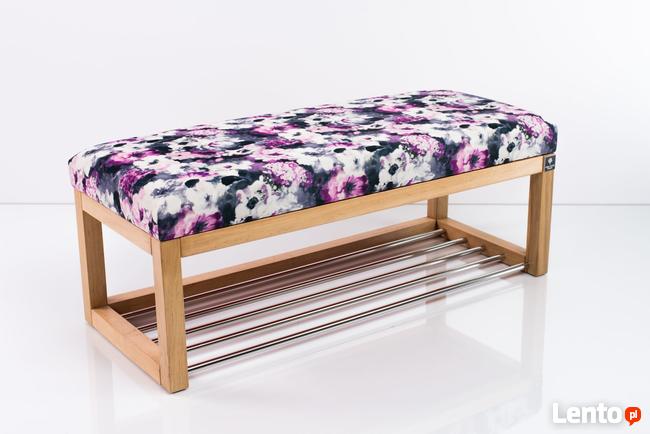 Ławeczka Pufa Tapicerowana Siedzisko Gładkie Print AA2