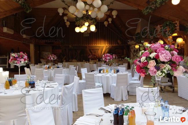 Wiązanki ślubne , dekoracje weselne sal, kościołów