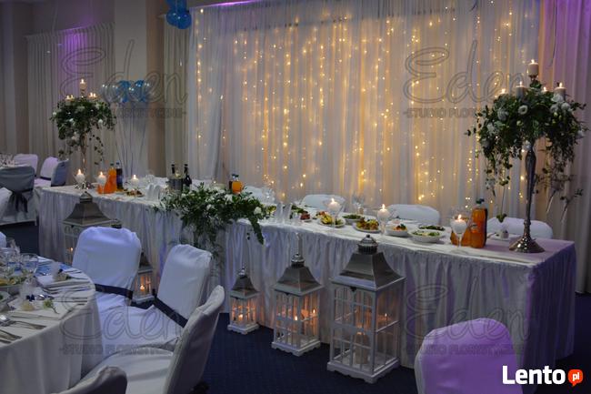 Wiązanki ślubne , dekoracje weselne sal, kościołów