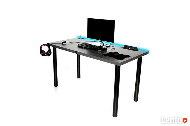 Biurko Gamingowe Pro Gamer LED blat 38mm! Usb 3.0 Dostawa 0z