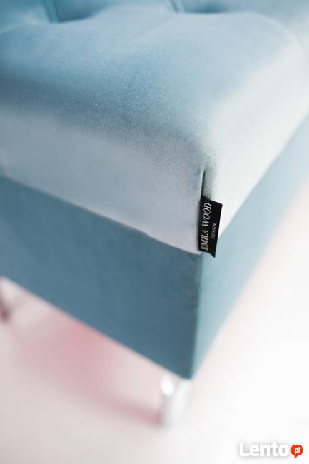 Kufer Pikowany Jasny Błękit Guzik Tapicerowany/Kryształ Q-1