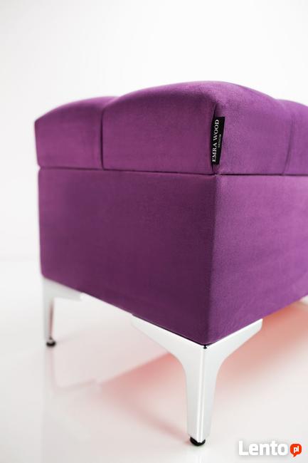 Kufer Pikowany Fioletowy Guzik Tapicerowany/Kryształ Q-1