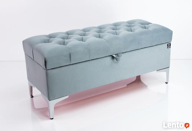 Kufer Pikowany Popiel Guzik Tapicerowany/Kryształ Q-1