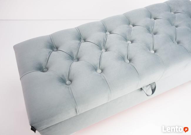 Kufer Pikowany Popiel Guzik Tapicerowany/Kryształ Q-1