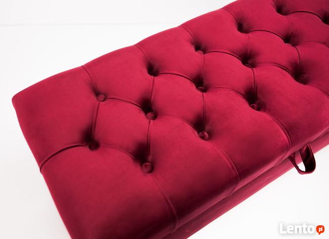 Kufer Pikowany Bordowy Guzik Tapicerowany/Kryształ Q-1
