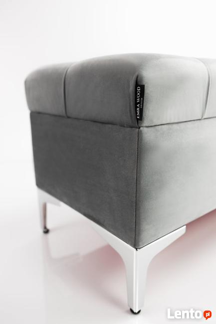 Kufer Pikowany Popiel Guzik Tapicerowany/Kryształ Q-1