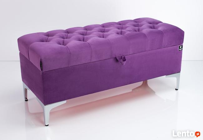 Kufer Pikowany Fioletowy Guzik Tapicerowany/Kryształ Q-1