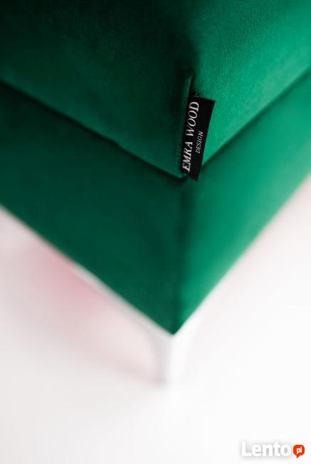 Kufer Pikowany Butelkowa Zieleń Guzik Tapicerowany/Kryształ