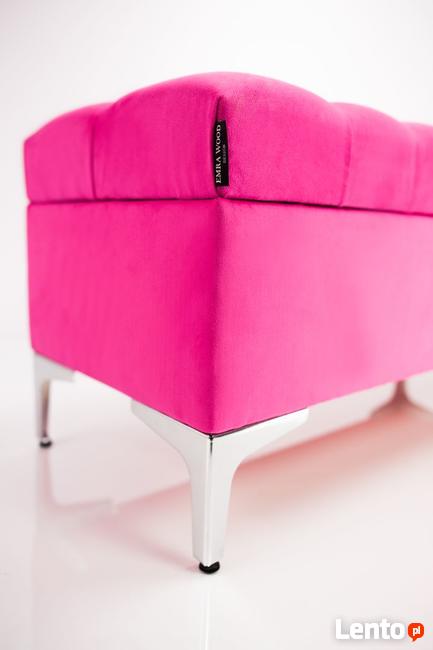 Kufer Pikowany Różowy Guzik Tapicerowany/Kryształ Q-1