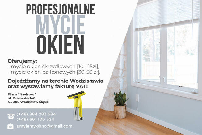 Profesjonalne mycie okien Wodzisław Śląski i okolice