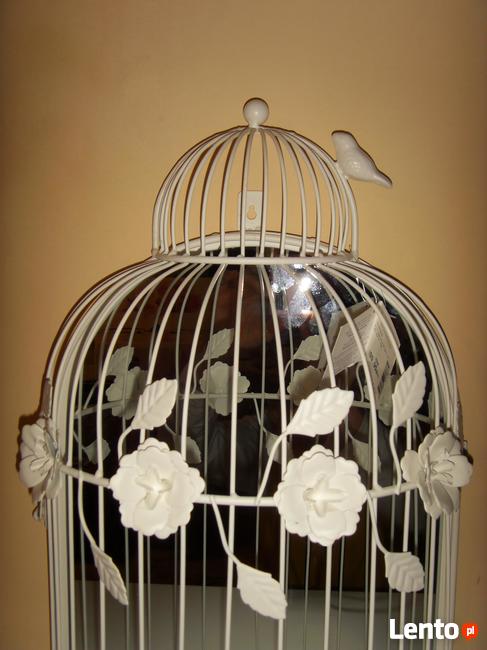 LUSTRO W KSZTAŁCIE KLATKI BIAŁE I RÓŻOWE, NOWE, DEKORACJA