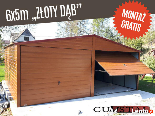 Garaż blaszany 6x5 drewnopodobny garaże blaszaki na wymiar