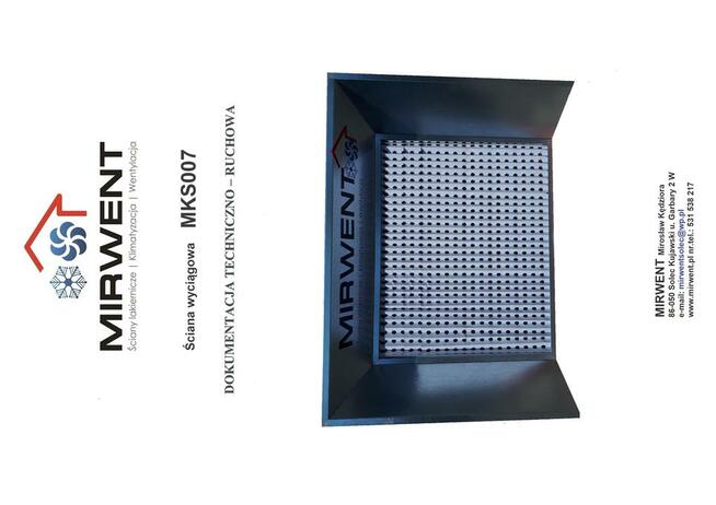 Ściana lakiernicza MIRWENT 1250/1000/500 z wentylatore