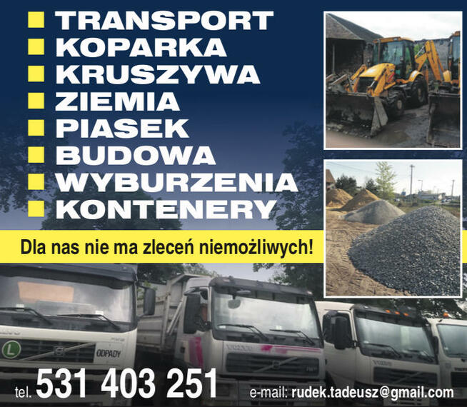 Transport Koparka Kruszywa Ziemia Piasek Budowa Wyburzenia
