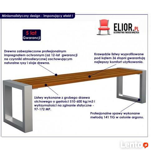 ŁAWKA MIEJSKA NORIN 3X SILVER 150CM - 8 KOLORÓW