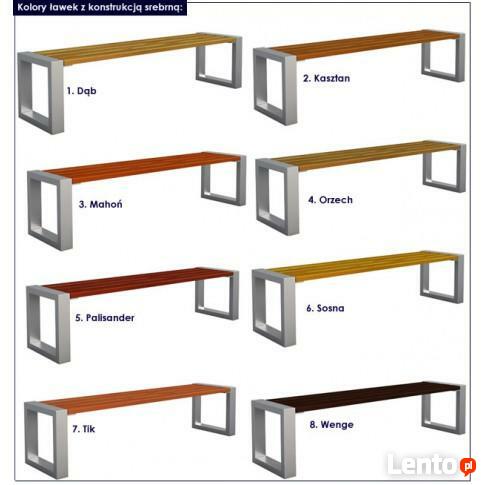 ŁAWKA MIEJSKA NORIN 3X SILVER 150CM - 8 KOLORÓW