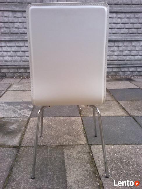 Krzesło białe skóropodobne, 1 szt., 55 zł do biura, domu.