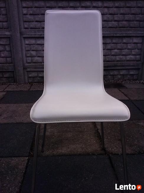 Krzesło białe skóropodobne, 1 szt., 55 zł do biura, domu.