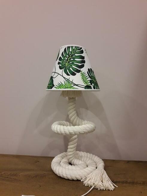Lampa nocna z białej liny lampka marynistyczna 45cm
