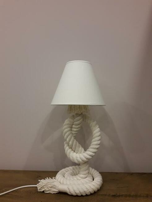 Lampa nocna z białej liny lampka marynistyczna 45cm
