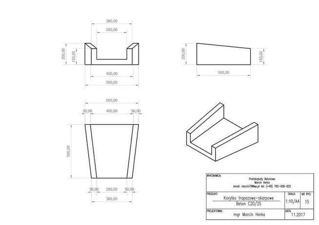 ściek skarpowy trapezowy