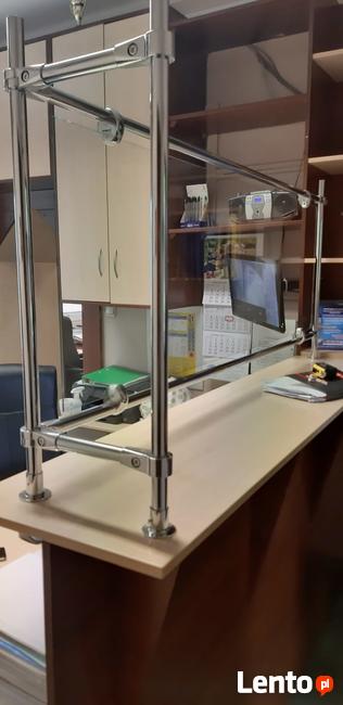 Osłona na ladę przegroda ze szkłem covid przeciwwirusowa