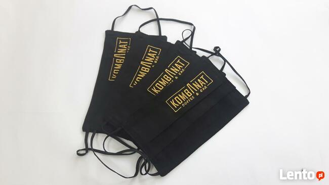 Maseczki z haftem HAFT logo Twój napis personalizowane baweł