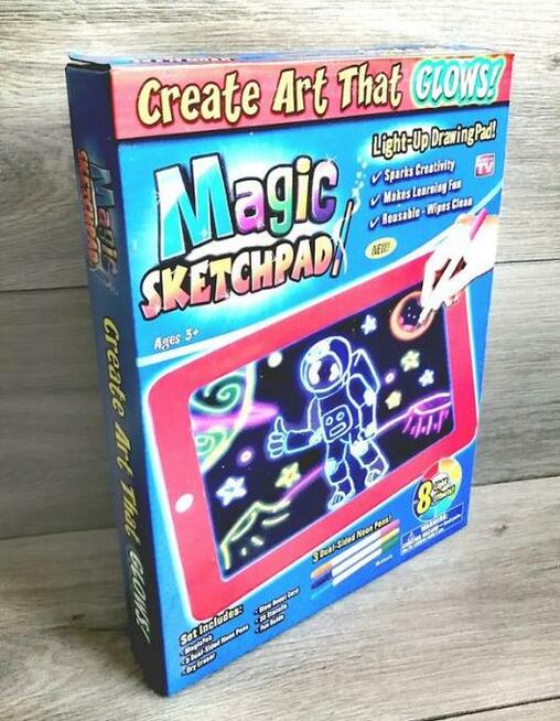 Tablet podświetlany LED 3D pisaki karty wzorów NOWY !