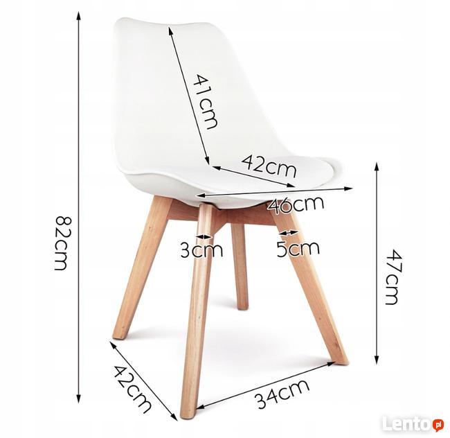 Nowoczesne krzesło Eco-skóra z poduszką, DSW drewniane nogi