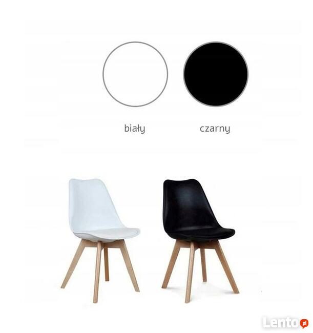 Nowoczesne krzesło Eco-skóra z poduszką, DSW drewniane nogi