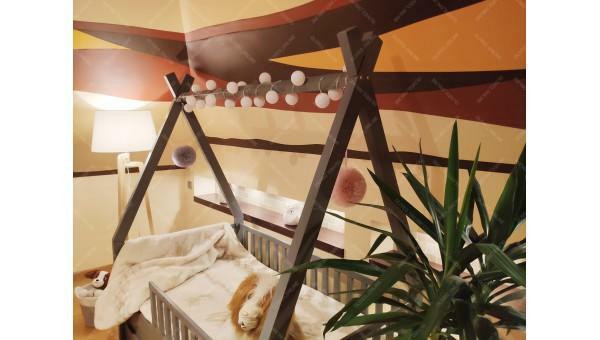 Łóżko dla dzieci TIPI szuflady i drugie spanie ekologiczne