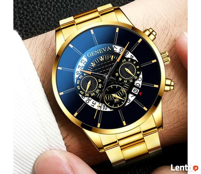 2020 Fashion ZEGAREK nareczny z datownikiem Quartz GOLD