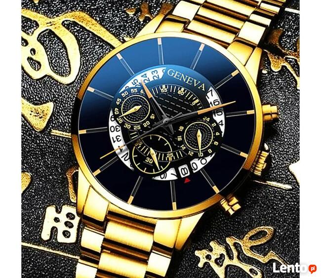 2020 Fashion ZEGAREK nareczny z datownikiem Quartz GOLD