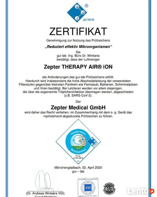 Certyfikowany Therapy Air iOn, Zepter.