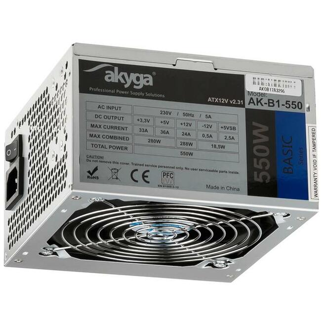 ZASILACZ AKYGA AK-B1-550 550W NOWY